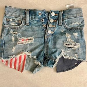 Girls’ Old Navy 4th of July / Memorial Day Cut Off Denim Shorts - size 7